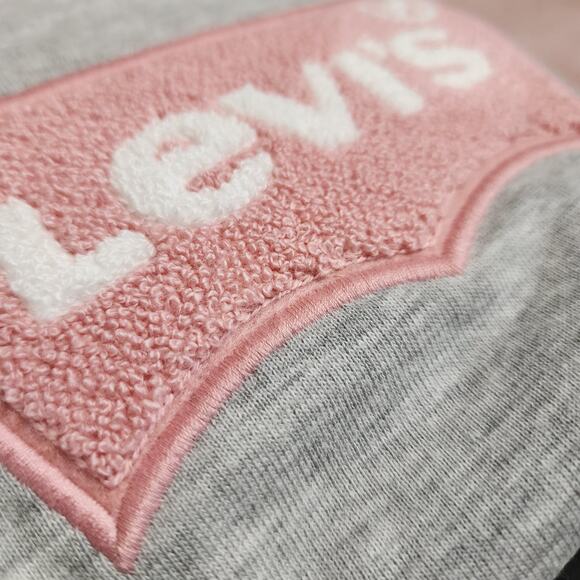 Lot of 2 NWT Levi's chenille patch logo front crewneck sweatshirts girl's size 6 - Picture 4 of 10